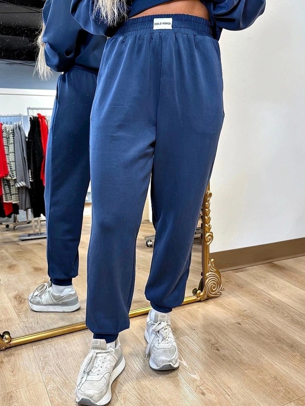 Gold Hinge Stone Navy LuxeSoft Jogger